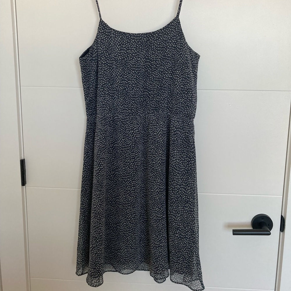 NWT LOFT Navy and Cream Spaghetti Strap Midi Sundress